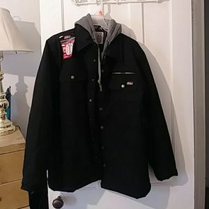 NWT. Quilted lined hooded overshirt